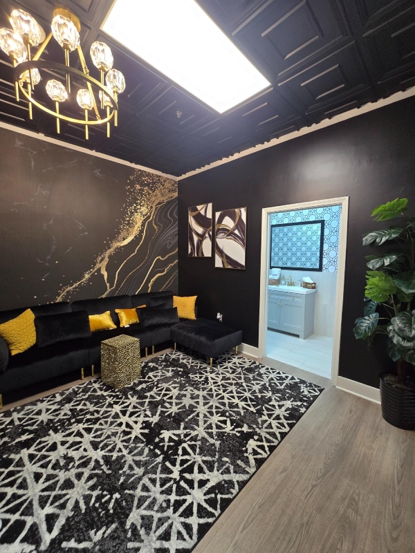 Elegant black and gold interior