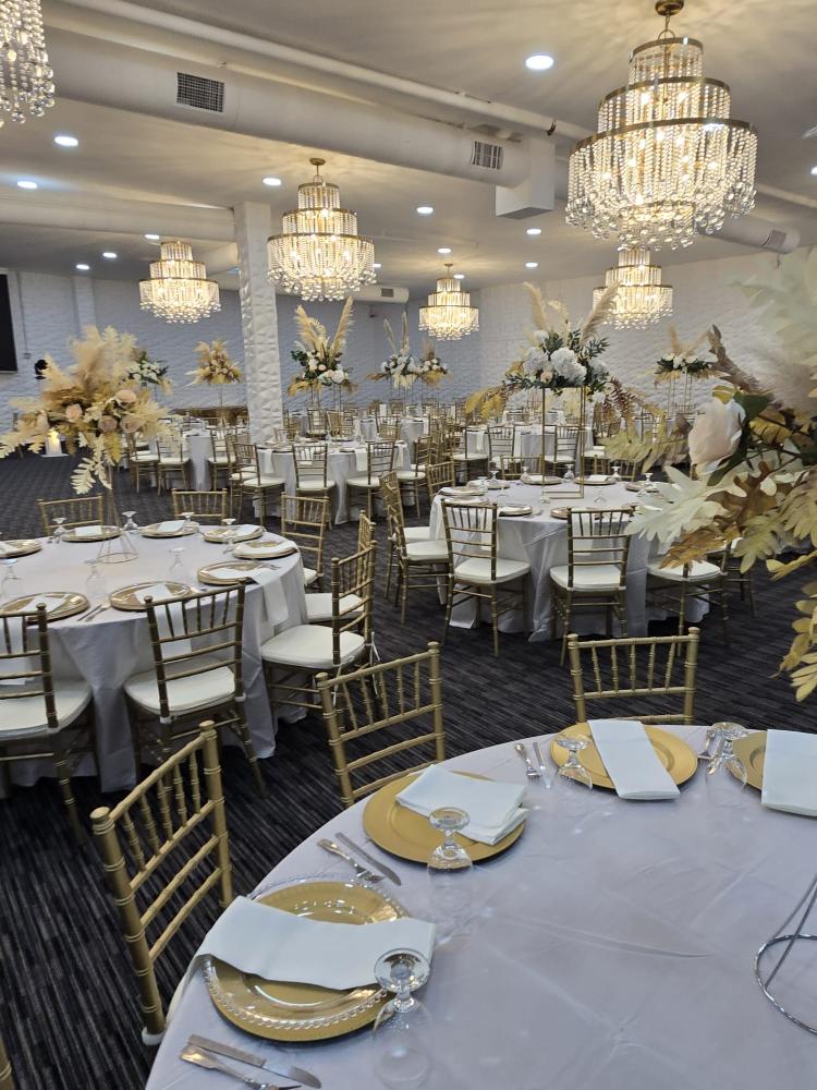 Elegant banquet hall setup