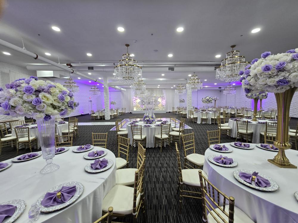 Elegant banquet hall setup